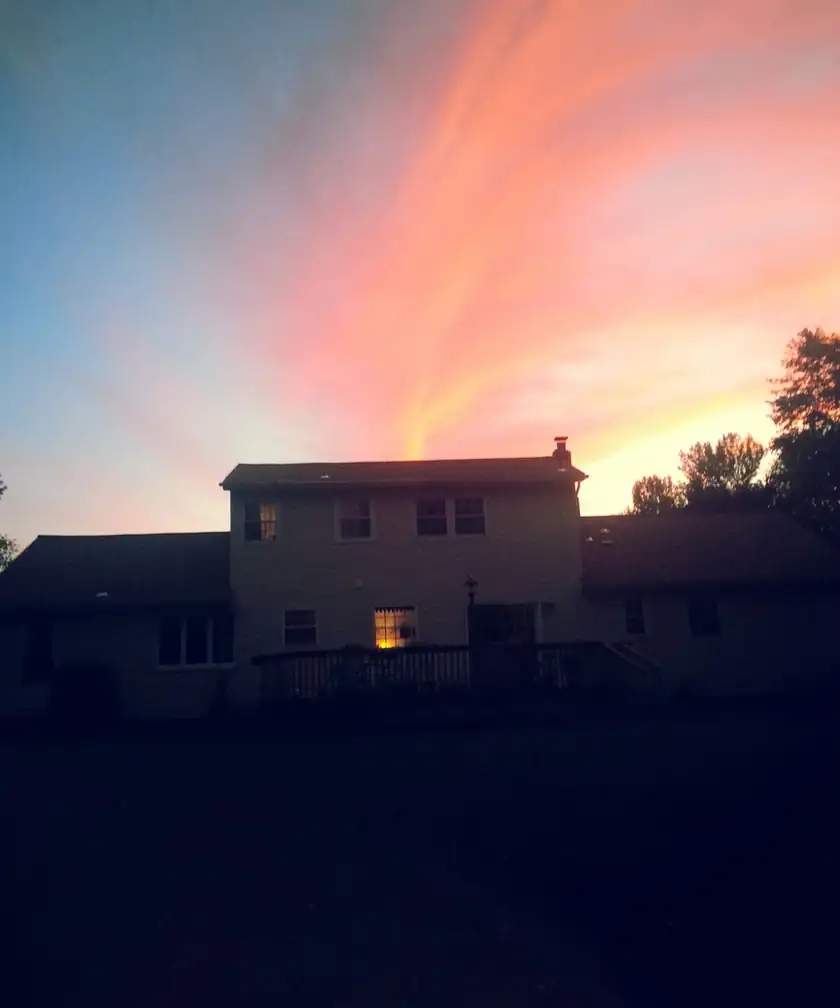 A suburban house with a lawn and a driveway and no people in the frame