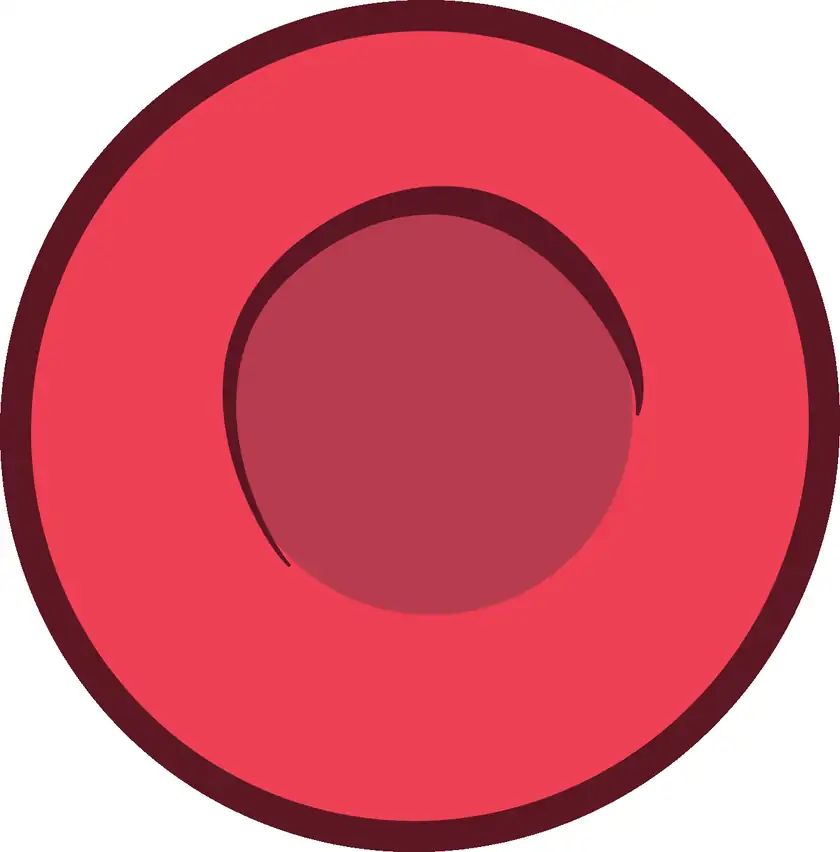 An illustration of a single red blood cell